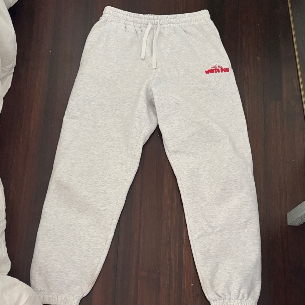 white fox sweatpants